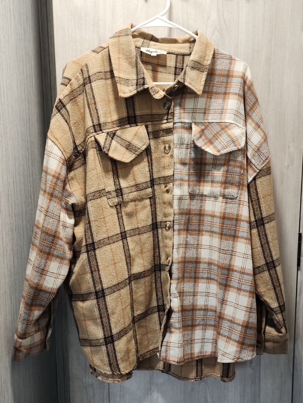 Haptics by Holly Harper - Plaid Asymetrical Heavy Y2K Button Down Jacket | 1xl